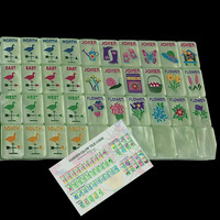 Jeu de Mahjong Américain Multi-Couches en Cristal, Design Personnalisé en Jade avec Illustrations, Divertissement à Domicile Moderne, 4 Joueurs, Durable