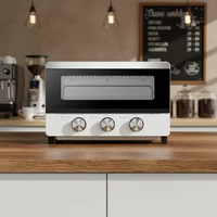 Four à pain miniature 13L 1300W, boîtier en acier inoxydable, four électrique pour pizza et gâteaux avec fonction d'humidification