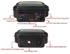 ชุดสถานีไฟฟ้าพกพาสำรองพลังงานแสงอาทิตย์อเนกประสงค์ 220v 300w 1036wh สำหรับใช้ในบ้าน - Product Image 2