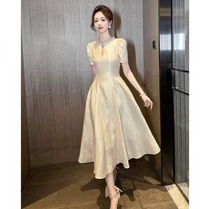 Mütevazı elbise zarif saten parti katı rahat yüksek kaliteli elbiseler uzun Maxi abiye kadın için - Product Image 3