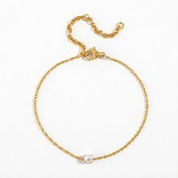 Bracelets de cheville unisexes Gaovo Niche Premium en argent sterling, imitation perle, exquis, plaqués or 18 carats, en acier inoxydable, avec breloques tendance