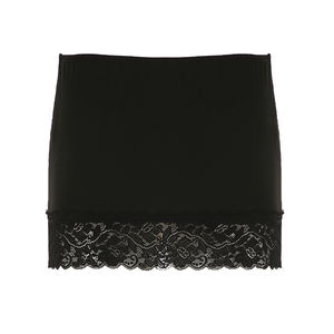 กระโปรงทรงดินสอสั้นแต่งขอบลูกไม้สไตล์วินเทจสำหรับผู้หญิง เอวธรรมชาติ ซับในเนื้อผ้าทึบ แต่งชายกระโปรงบางเบา ป้องกันการมองทะลุ ทรงเข้ารูป - Product Image 6