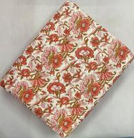 Tissu en coton imprimé à la main artisanal de Jaipur, motifs floraux botaniques, textile indien fait main en gros pour vêtements de créateurs et boutiques.