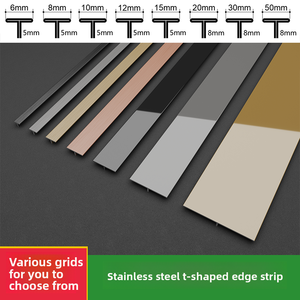 Barre en T en acier inoxydable pour décoration intérieure, accessoire de ligne décorative de finition de bord de tuile de <span class=keywords><strong>porte</strong></span> et de plancher/mur en bois - Product Image 4
