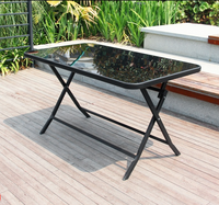 Ensemble de table et de chaises de jardin en plastique, bois et aluminium, carrées et rondes, meubles de jardin, tables de restaurant en plein air
