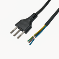 Cable de Alimentación Italiano de 3 Pines con Conexión a Tierra C13, Certificado IMQ CE VDE H05VV-F 3G, Blanco, para Monitor de Computadora, TV, Impresora, Servidor