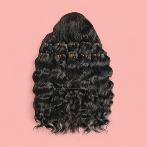 Extensions de cheveux vierges indiens Remy personnalisables, alignées sur les cuticules, en lots à tisser, style wrap teint, pour tissage Genius Weft - Product Image 3