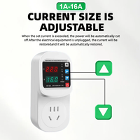 Prise de protection contre les surtensions réglable 16A AC 220V/110V, prise EU, stabilisateur de tension sûr, protection contre les surtensions et les sous-tensions AVP