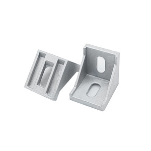 Aluminum Profile Corner Brackets 203040808 Die-Cast Flat Bottom L-Shaped Connectors Industrial Accessories - Product Image 1