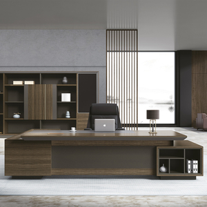 Escritorio Boss, muebles de oficina, mesa de ordenador de lujo para oficina, escritorio ejecutivo completo, escritorio moderno de madera - Product Image 1