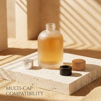 Bouteille diffuseur de parfum de luxe 200 ml en verre dépoli mat, cylindrique, à base épaisse, avec bouchon à vis, vide, pour arômes et fragrances - Bien-être à domicile