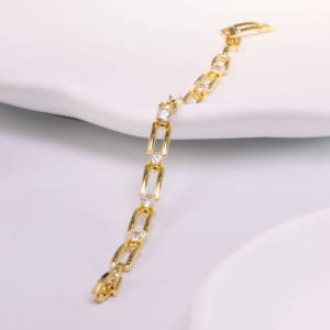 Chaînes plates à maillons en alliage de cuivre plaqué or 24 carats, style bohème classique, pour la fabrication de bracelets DIY, accessoires de bijouterie en gros - Product Image 4