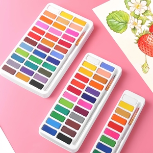 Keep Smiling Professional 24 colores Aquarelle Juego de pintura de <span class=keywords><strong>acuarela</strong></span> sólida <span class=keywords><strong>con</strong></span> pincel de artista en caja - Product Image 6