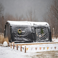 Tente tunnel gonflable pour camping familial, tente pneumatique imperméable en coton, grand espace, installation rapide, tente de fête, glamping extérieur, 4 saisons