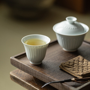 Guanlan Ceramic Lotus Petal Master Cup Porcelain Cone Shape For Kung Fu <b>Tea</b> <b>Sets</b> Household Use - Product Image 1