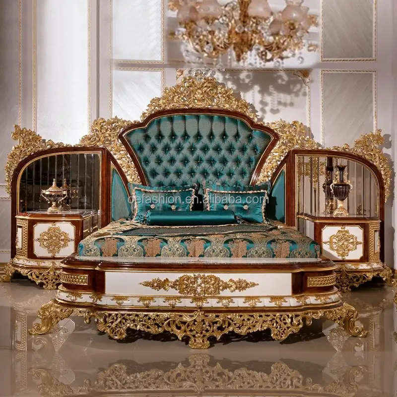 OE-FASHION benutzer definierte Luxus klassische Massivholz California King Bett Rahmen mit Kopfteil für Wohn möbel