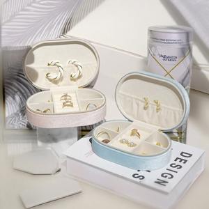 Custom Mini Leather <b>Jewelry</b> Box Travel Makeup Organizer with Logo <b>Storage</b> Gift for Friends and Family - Product Image 1