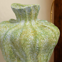 Vase de table en céramique Art déco moderne chinois, étanche, écologique, en porcelaine rustique de haute qualité avec glaçure verte mate