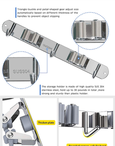 Nâng Cấp 5 Giá Đỡ 6 Móc SUS304 Cây Lau Nhà Và Giá Đỡ Chổi - Product Image 2
