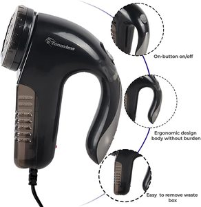 Cepillo cortador de bolas de pelo eléctrico enchufable de tres cuchillas negras, afeitadora de ropa para el hogar y el exterior, recortadora de ropa de tela Fuzz - Product Image 3