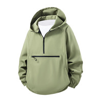 Veste imperméable coupe-vent pour homme, demi-zip, coupe ample, vêtements de sport décontractés, logo personnalisé