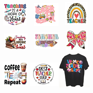 Transfer DTF personalizzati per insegnanti, taglia adulto 11 pollici, decalcomanie termoadesive per abbigliamento, all'ingrosso per T-shirt e capi d'abbigliamento - Product Image 1