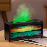 Diffuseur d'arômes à flamme simulée Humidificateur évaporatif avec motif lavande