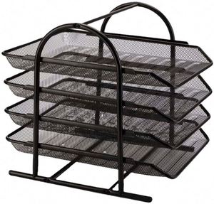 China Direct Buy Office Home <b>File</b> Metal Holder 4 Tier Mesh <b>File</b> Organizer Desk Organizer <b>Document</b> Mesh Organizer - Product Image 1