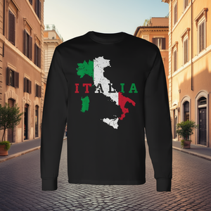 T-Shirt a Maniche Lunghe Orgoglio Italiano, Design Bandiera Italiana, Maglietta Promozionale Italia per Italiani - Product Image 2