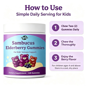 Gomitas de Baya de Saúco Sambucus de Marca Privada OEM ODM, Suplemento Dietético con Vitamina C y Zinc para el Apoyo Inmunológico de los Niños - Product Image 4