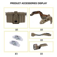 Kit Tactique Modulaire ARC Rail Intégré avec Boîtier de Batterie, Lampe IR, Lampe Torche LED, Double Lampe de Signalisation, Équipement pour Casque Rapide en Nylon