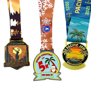 Großhandel Hersteller Hochwertige Weiche Emaille Zinklegierung Sandgestrahlte Maßgefertigte Schul- und Sportmedaillen Muttertag Weihnachten - Product Image 2