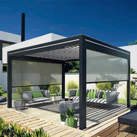 SINGOTec DIY Pergola Moderne Persienne Motorisée Toit Rétractable Bioclimatique avec Ecran Zip