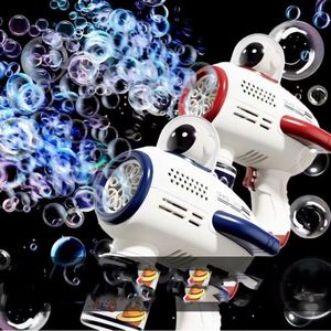 Automatic Plastic Bubble Gun Machine for Kids 10-Hole with Light Summer <b>Outdoor</b> <b>Toy</b> Gift for Birthday or Wedding - Product Image 2