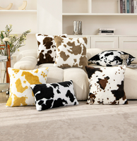 Housse de coussin en peluche double face motif vache, coton PP, imprimé gaufré, design créatif, décoration d'intérieur, cadeau, vente en gros immédiate