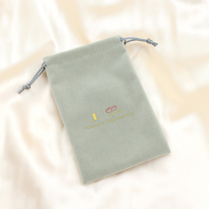 Custom Flannelette Pocket Jewelry Velvet <b>Storage</b> Bag Gift Bag Super Soft High Quality <b>Grey</b> Drawstring Pouch - Product Image 2