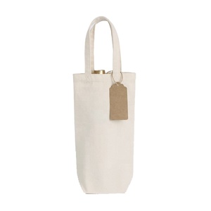 ผลิตกระเป๋าผ้าแคนวาสใส่ขวดไวน์ใบเดียวแบบกำหนดเองพร้อมที่ใส่ขวดน้ำ - Product Image 1