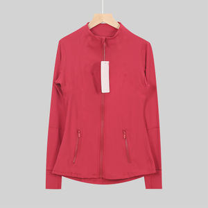 سترة يوغا نسائية بياقة عالية وسحاب وأكمام طويلة، قميص رياضي ضيق للنساء للتمارين الخارجية واللياقة البدنية - Product Image 4