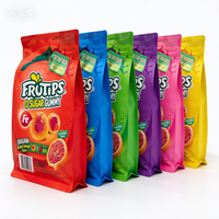 Sac d'emballage en PET à fond carré biodégradable avec film polyester traité sur mesure, utilisé pour les bonbons et les collations. MOQ500