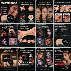 Cera Profesional para Modelar Efectos Especiales, Maquillaje de Efectos Especiales, Cera para Cicatrices y Piel, para Maquillaje de Terror de Halloween, Creación de Heridas Faciales - Product Image 3