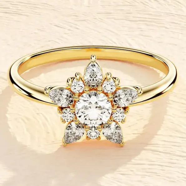 Женское кольцо с муассанитом, 925