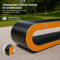 Banc solaire intelligent moderne en acier inoxydable 4 places, résistant à l'eau, avec WiFi et recharge sans fil, pour parc et jardin