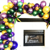 40 Globos de Mardi Gras de 10 Pulgadas, Color Verde Brillante, Morado Metálico y Dorado, para Decoraciones de Fiestas de Mardi Gras, Martes Grueso y Cumpleaños