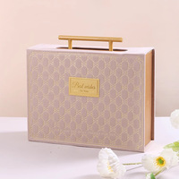 Valise d'anniversaire de mariage en velours de luxe Emballage de boîte-cadeau avec poignée en métal