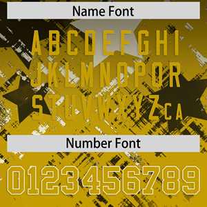 Maillot de football américain personnalisé noir et or vieilli avec dégradé étoilé - Product Image 4