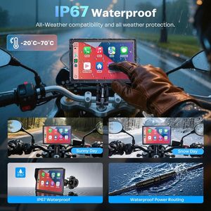หน้าจอสัมผัสระบบนำทาง <span class=keywords><strong>GPS</strong></span> สำหรับมอเตอร์ไซค์ รองรับ CarPlay และ Android Auto สำหรับธุรกิจรถจักรยานยนต์ ผู้ผลิต ผู้จัดจำหน่าย ขายส่ง รับออเดอร์จำนวนมาก - Product Image 6