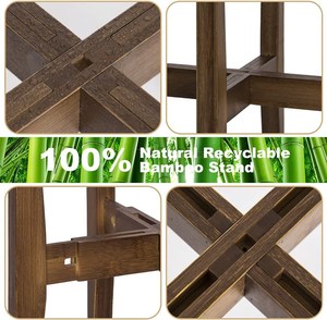 Soporte Moderno Ajustable de Madera Natural <span class=keywords><strong>para</strong></span> Macetas, Soporte <span class=keywords><strong>para</strong></span> Plantas y Flores de Esquina <span class=keywords><strong>para</strong></span> Interiores, Hogar y Jardín - Product Image 5