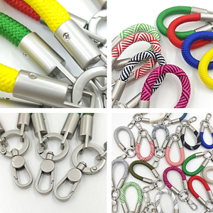 DF22 <b>Braided</b> Stainless Steel Keychain With Metal Clasp Fitness <b>Accessory</b> Durable Design Silver Tone - Product Image 2