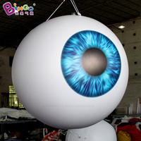 Ballons gonflables personnalisés en forme d'yeux effrayants, yeux géants lumineux LED pour décoration de fête d'Halloween en extérieur