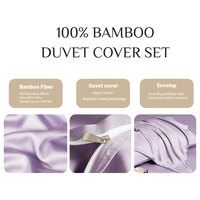 Parure de lit de luxe en fibre de bambou 100% résistante, certifiée OEKO-TEX, douce, respirante, rafraîchissante, utilisable toute l'année